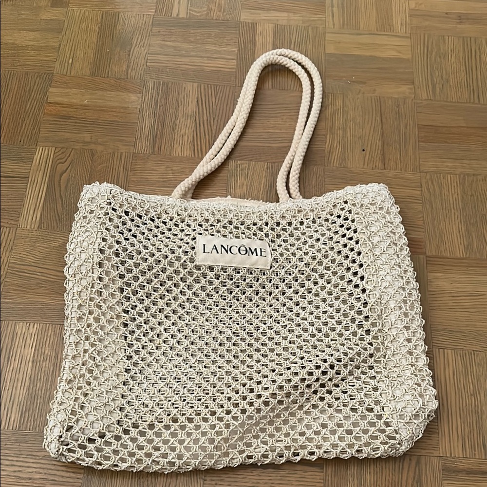 Cream Mesh Tote Bag
